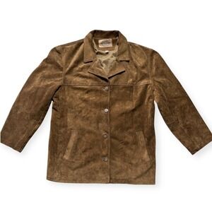Vintage Scotts Suede Leather Jacket Women's Large Brown Western Classic Canada